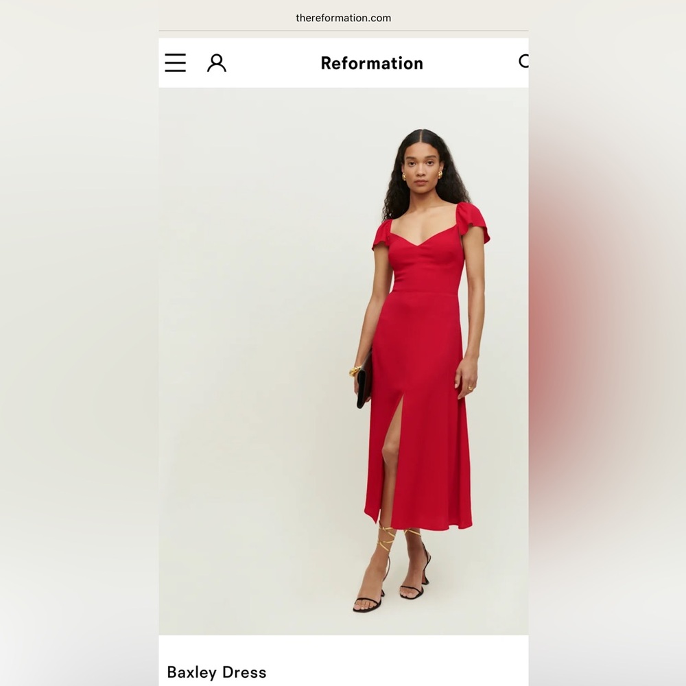 Emerald green Reformation Baxley dress